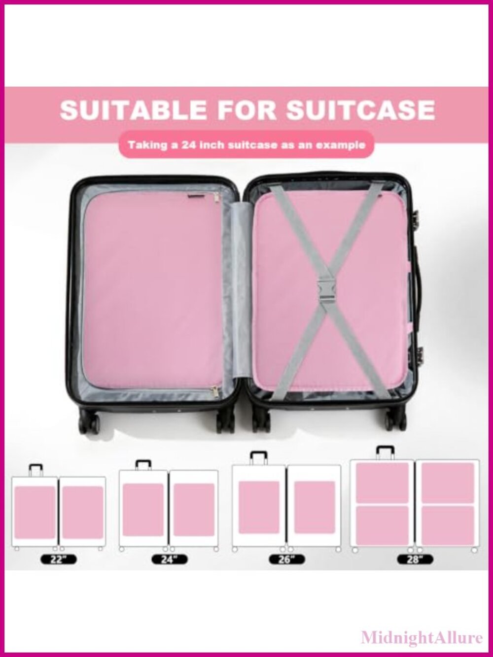 2 Pack XL Compression Packing Cubes Ripstop Nylon Travel Organizer Set - Picture 5 of 5